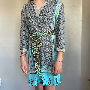 Bob Hale batik style dress, size M, polyester material